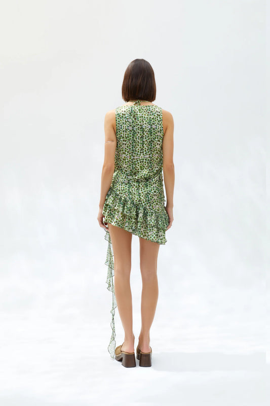 Fleur Ruffle and frill detailed patchwork dress