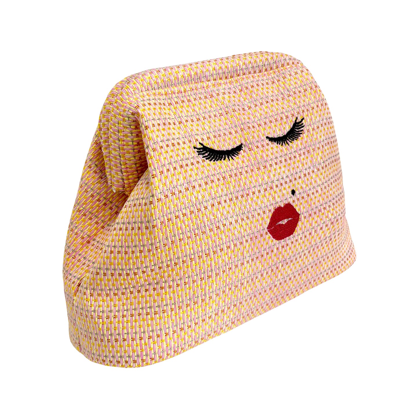 Lady Pink beach clutch pouch by Lilly Loves featuring a stylish, compact design perfect for carrying essentials at the beach and into the evening