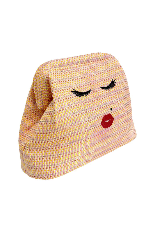 Lady Pink beach clutch pouch by Lilly Loves featuring a stylish, compact design perfect for carrying essentials at the beach and into the evening
