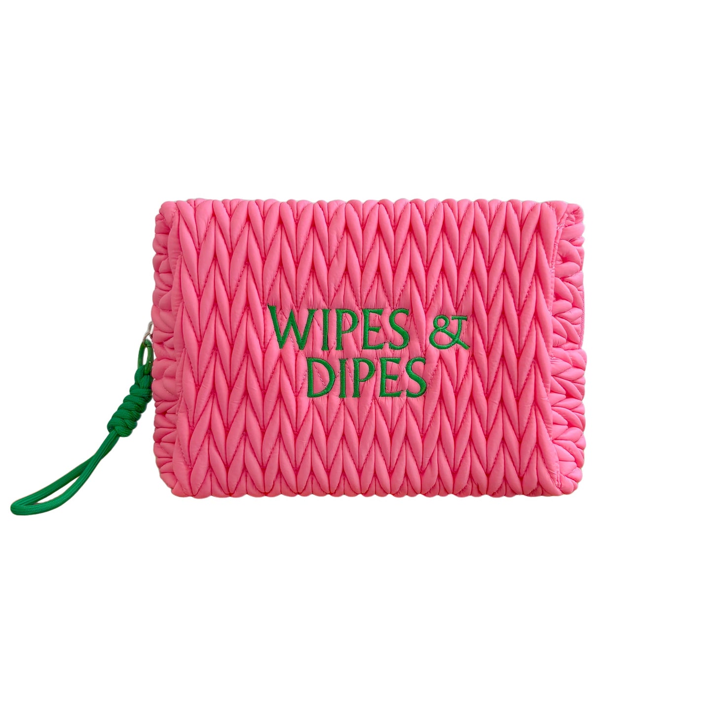 Pink LillyLovesLTD baby bag wash bag with zipper and compact design, ideal for storing wipes and dipes.