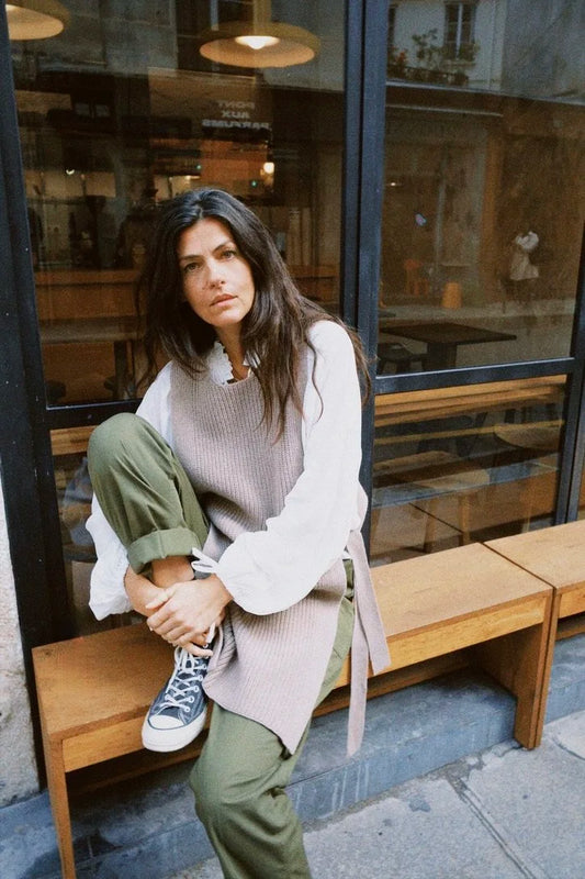 Long Joan Vest | Stone and Chocolate