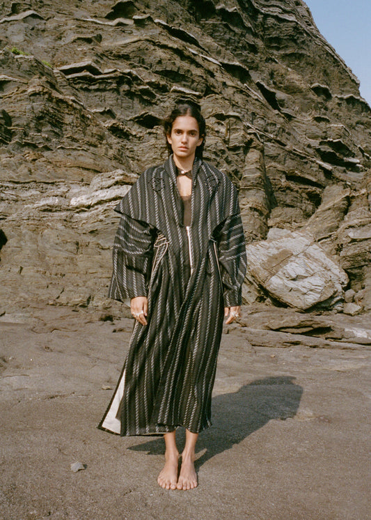 Coal Striped Coat