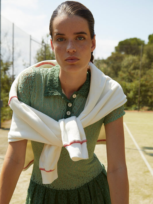 Ace Green Lace Mini Tennis Dress vestidos