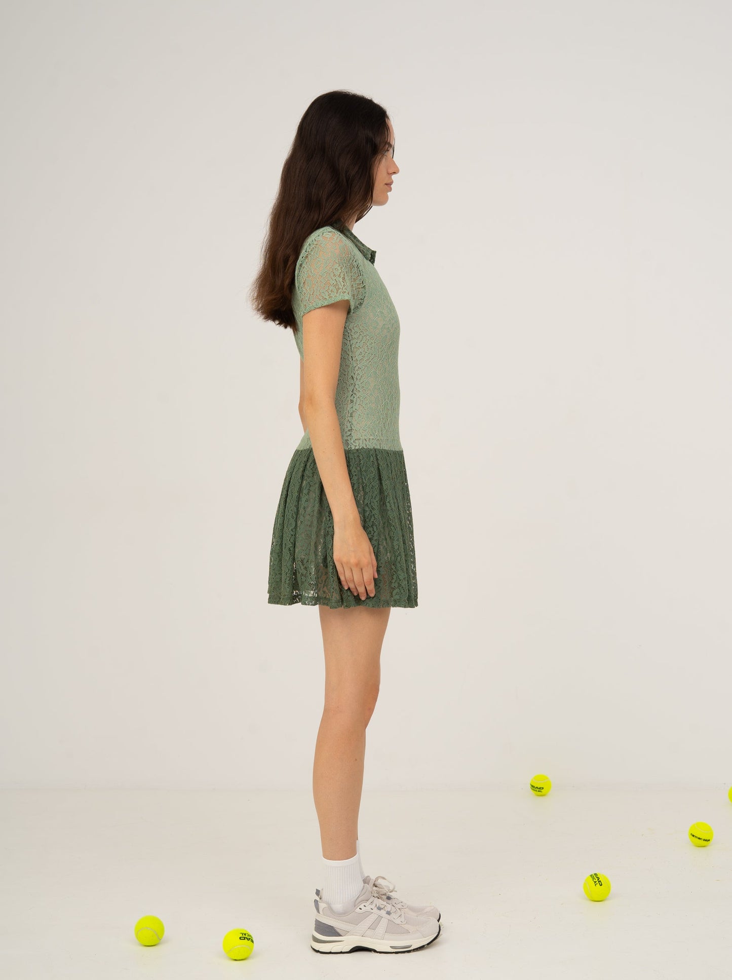 Ace Green Lace Mini Tennis Dress vestidos