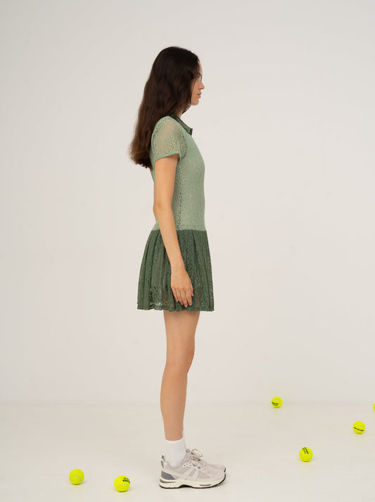 Ace Green Lace Mini Tennis Dress vestidos