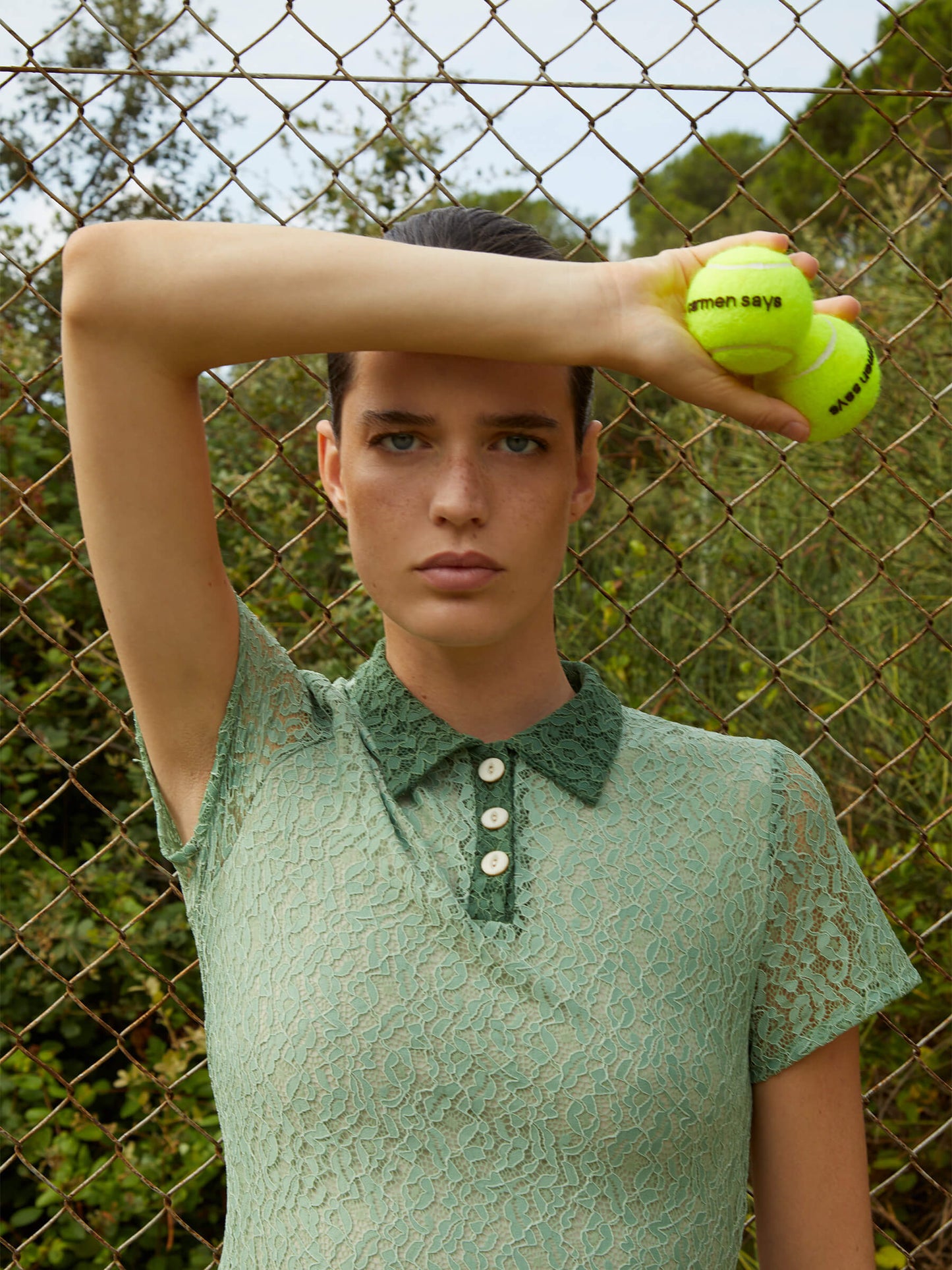 Ace Green Lace Mini Tennis Dress vestidos