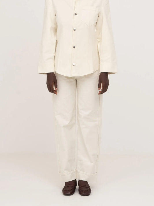 Agenda Cream Denim Trousers pantalones