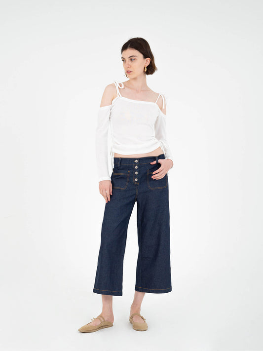 Airy White Fitted Top camisas y camisetas