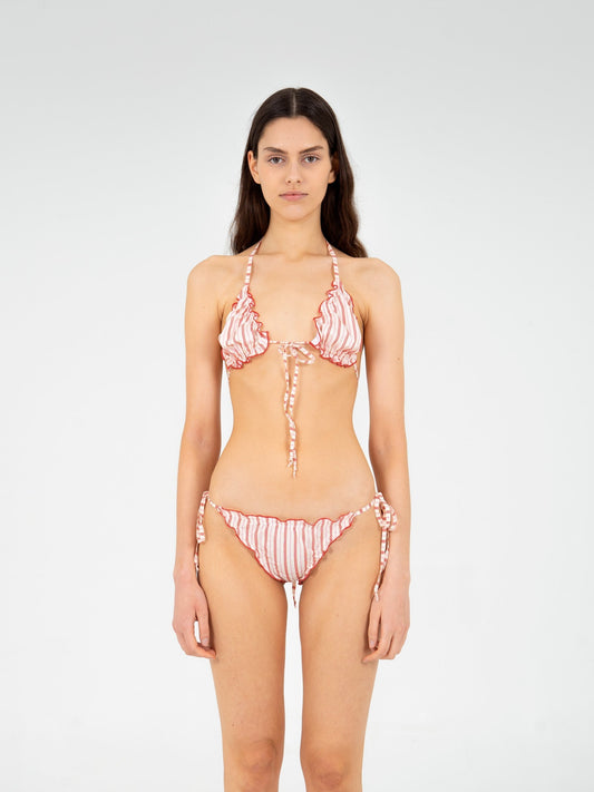 Alchemist Striped Ruched Bikini Top camisas y camisetas