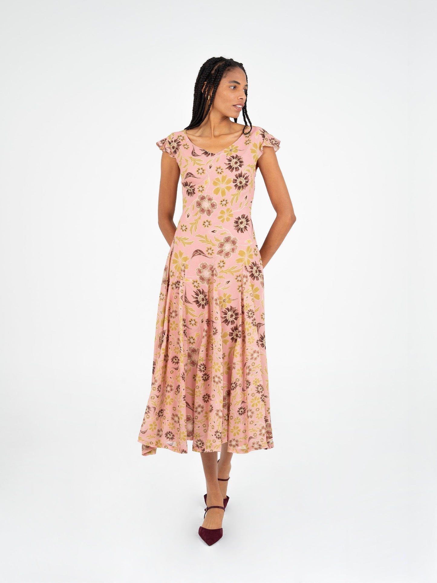 Amour Pink Floral Print Dress vestidos