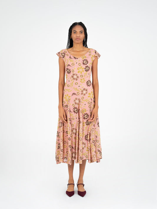 Amour Pink Floral Print Dress vestidos