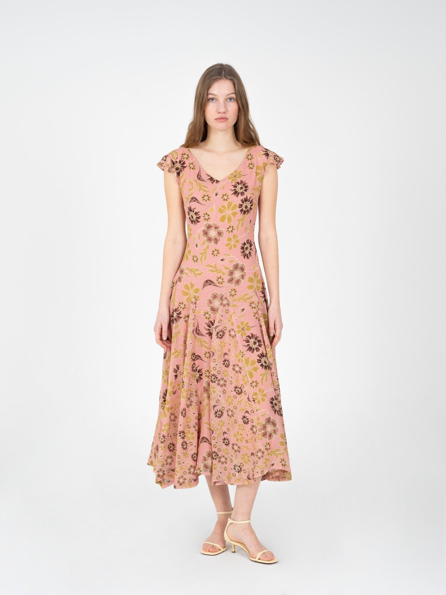 Amour Pink Floral Print Dress vestidos