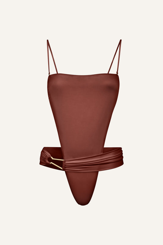Aria swimsuit in chestnut