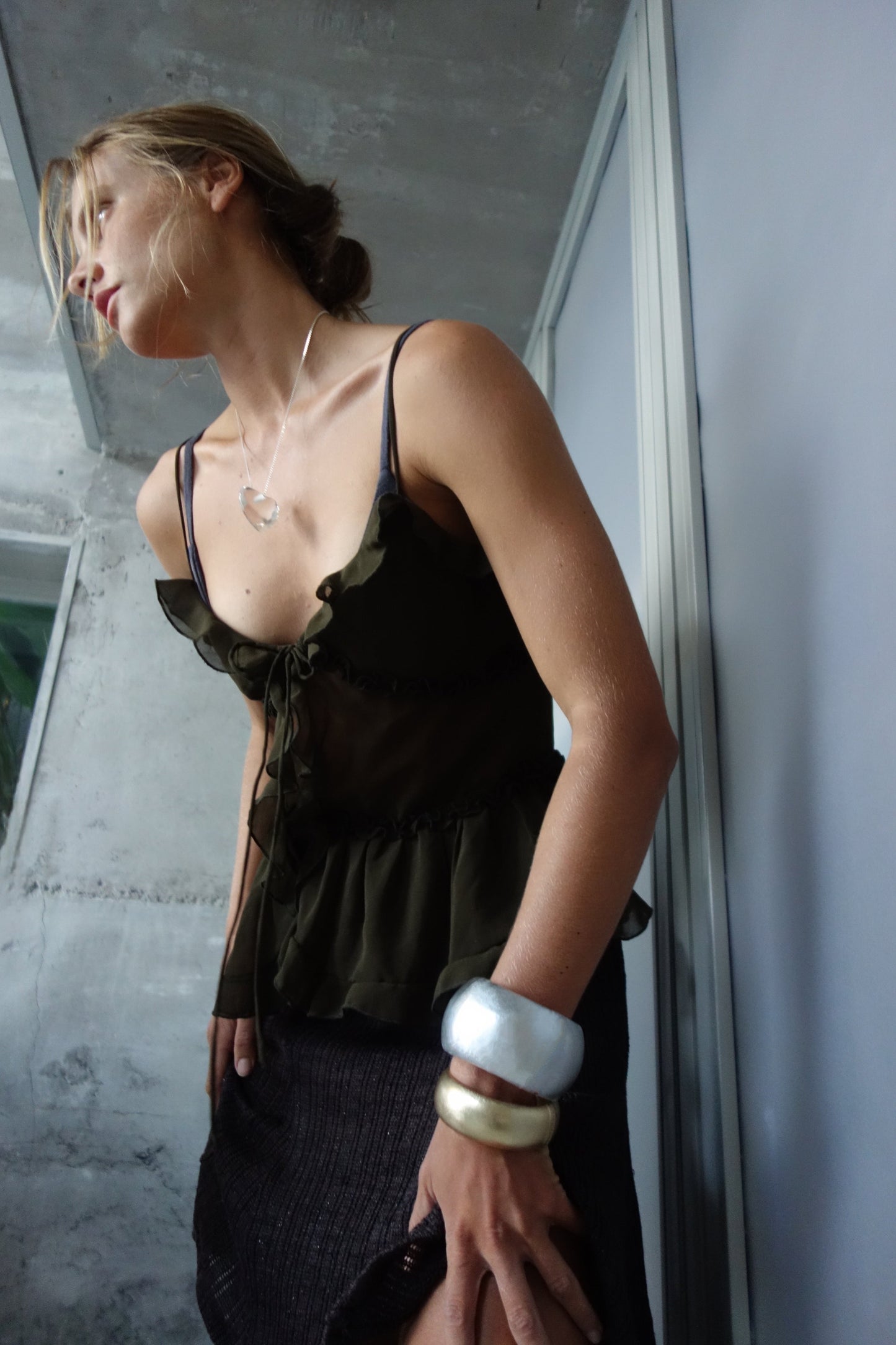 Leather Slim Bracelet Gold