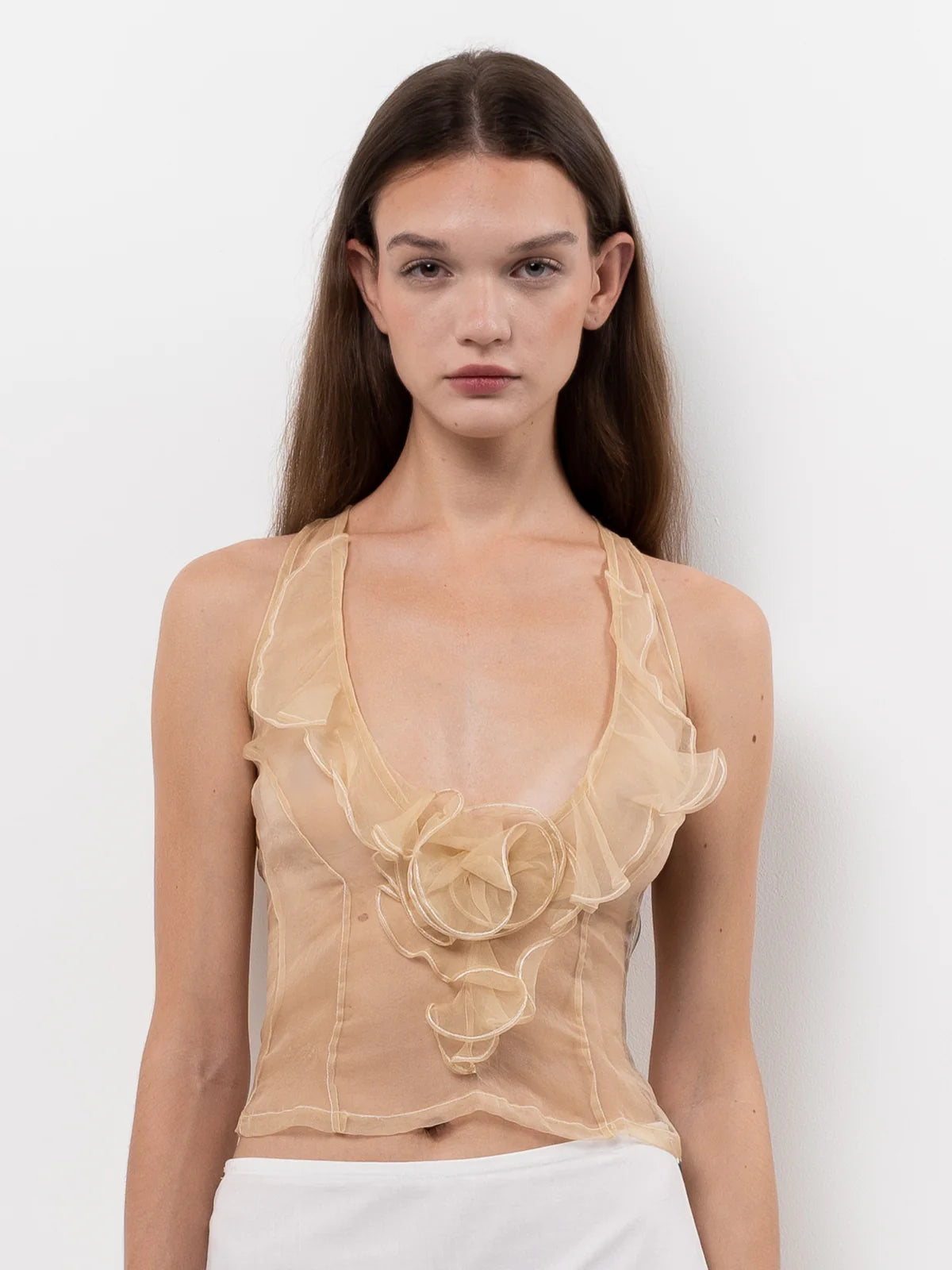 ORGANZA TOP - PEACH