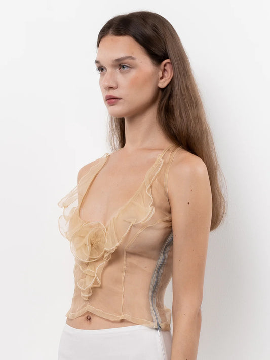 ORGANZA TOP - PEACH