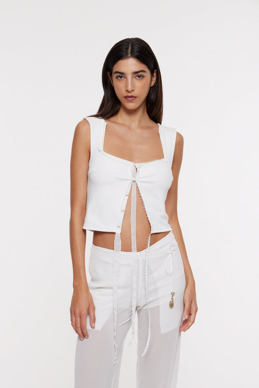 Faye top in ivory