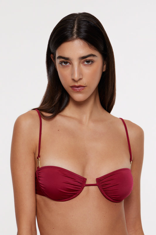 Gala bikini top in cherry