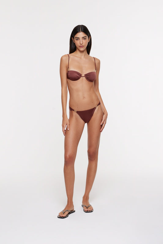 Gala bikini top in chestnut