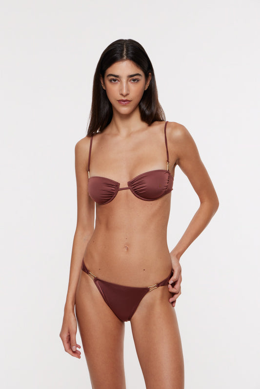 Gala bikini top in chestnut
