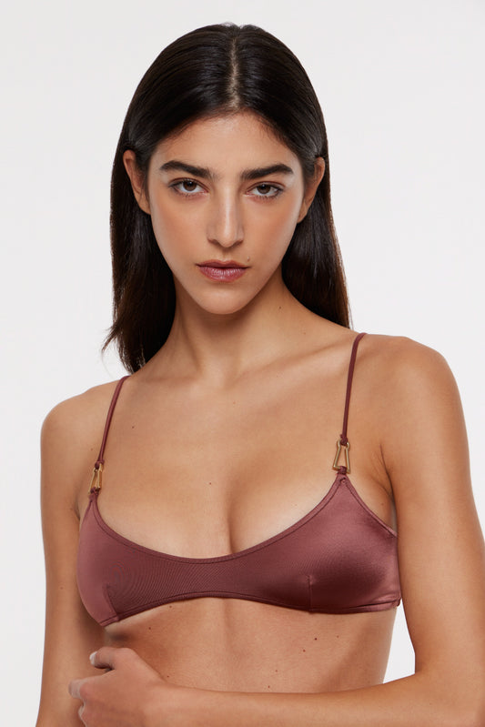 Mina bikini top in chestnut