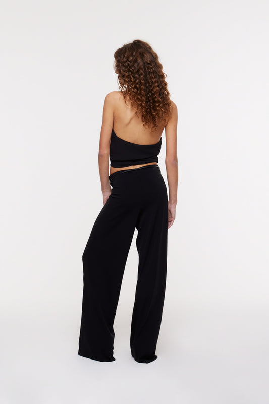 Nara wrap trousers in black