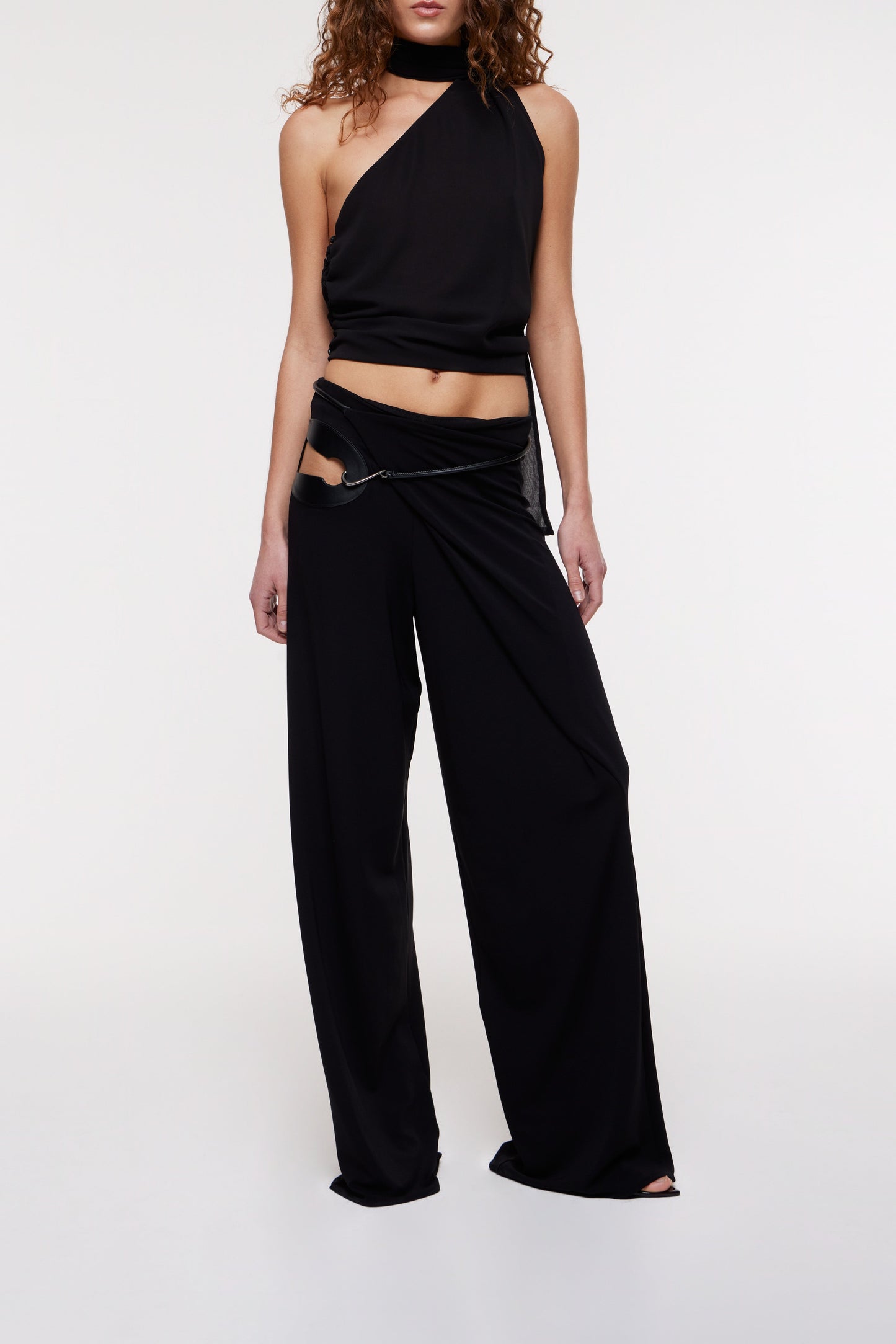 Nara wrap trousers in black