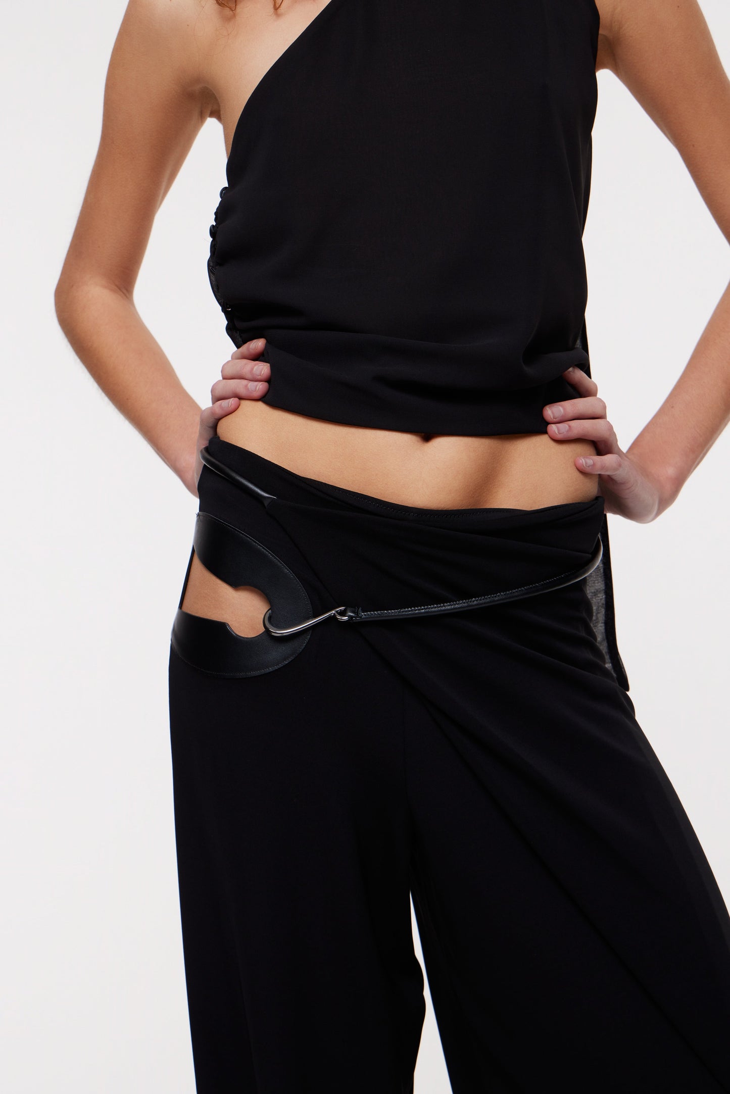 Nara wrap trousers in black