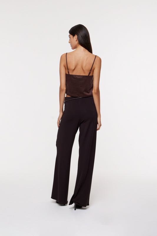 Nara wrap trousers in coffee