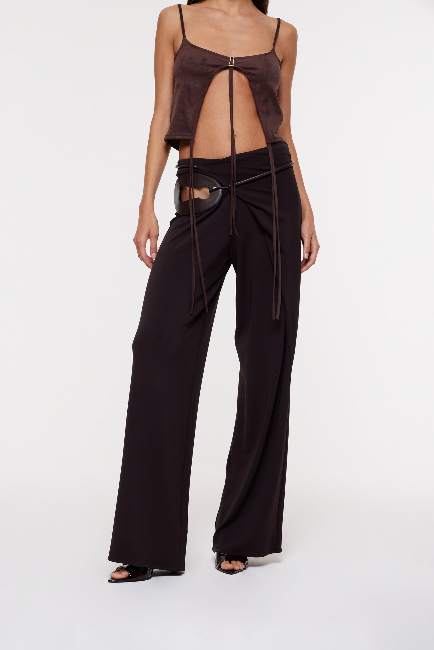 Nara wrap trousers in coffee