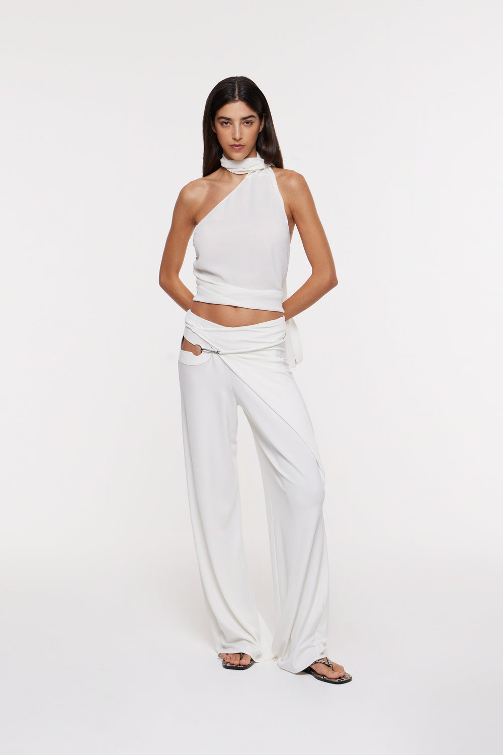 Nara wrap trousers in ivory