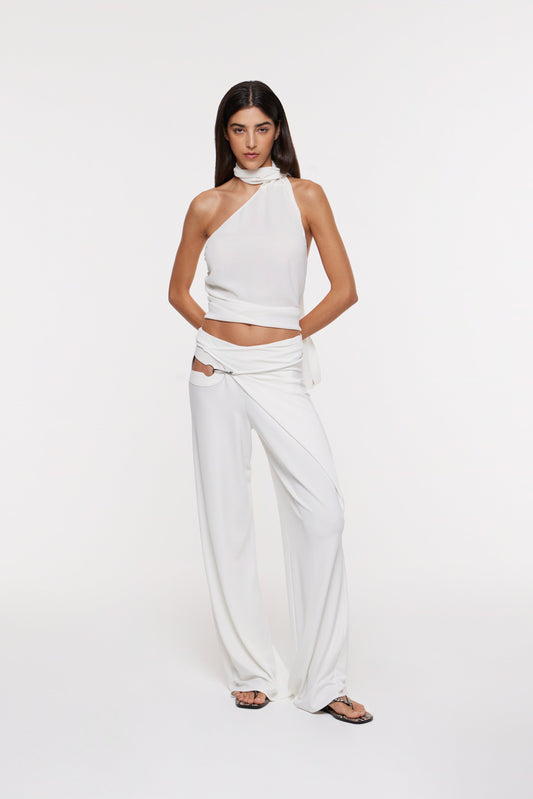Nara wrap trousers in ivory