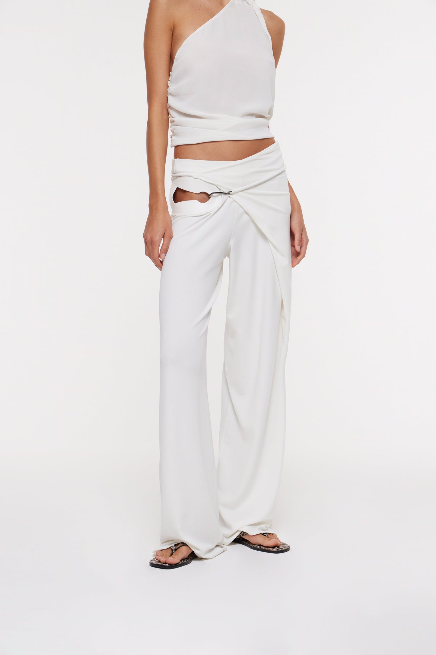 Nara wrap trousers in ivory