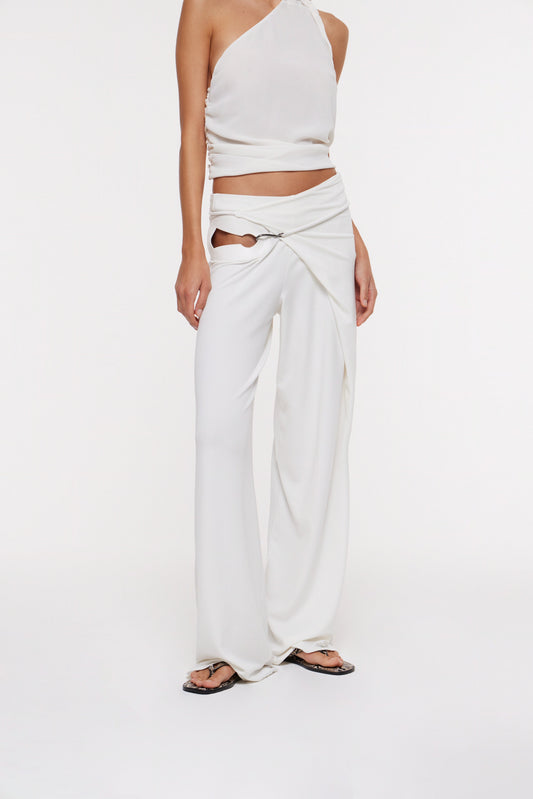 Nara wrap trousers in ivory