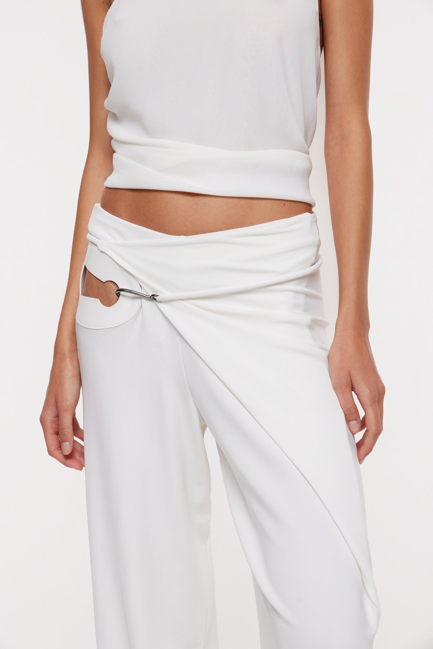 Nara wrap trousers in ivory