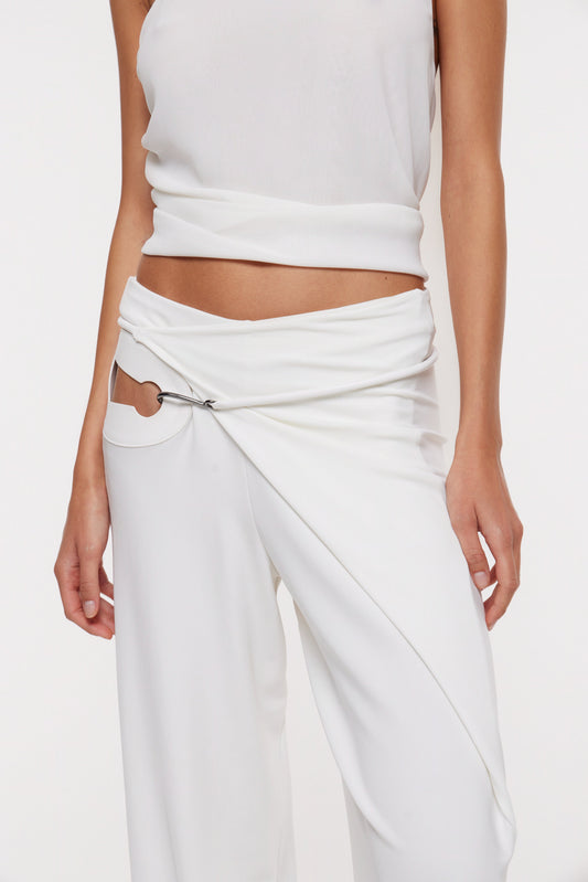 Nara wrap trousers in ivory