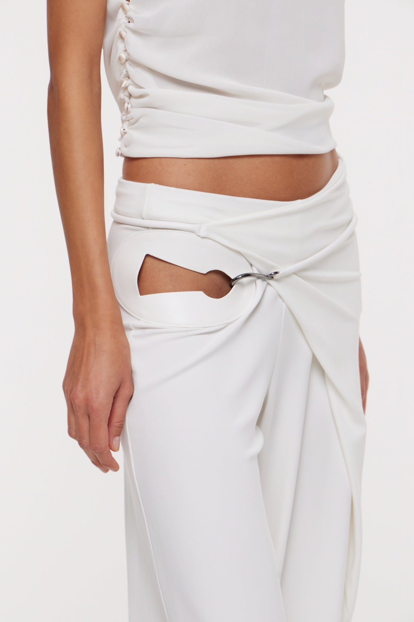 Nara wrap trousers in ivory