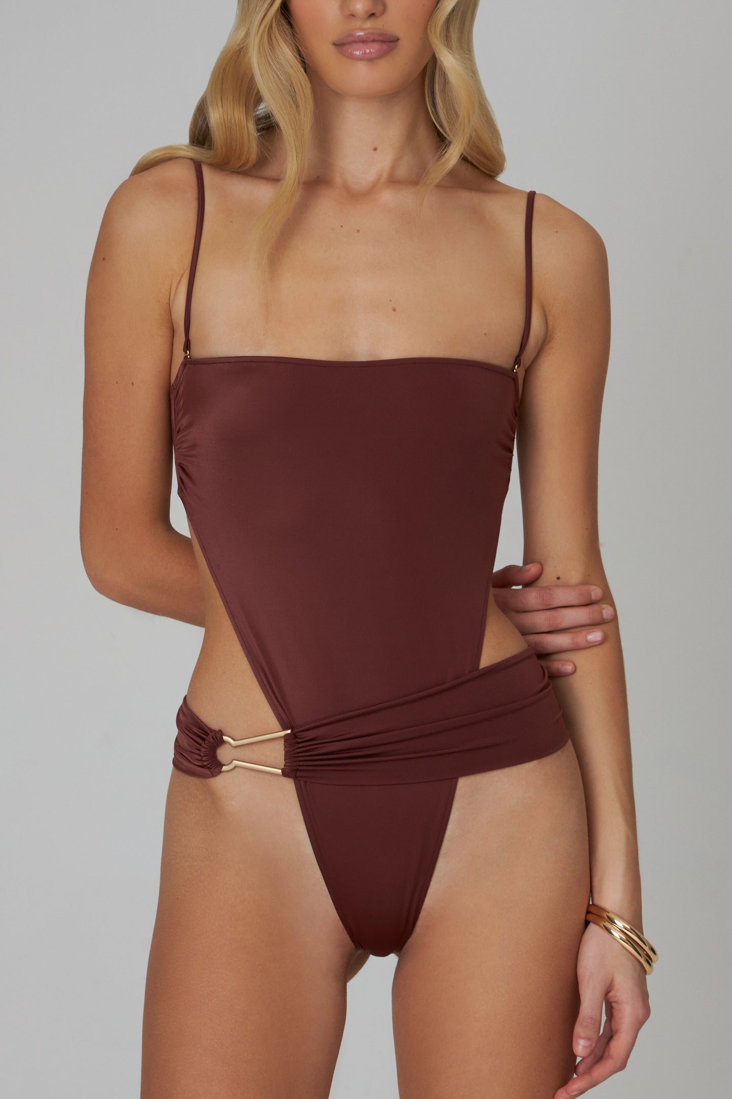 Aria swimsuit in chestnut