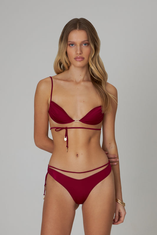 India bikini top in cherry