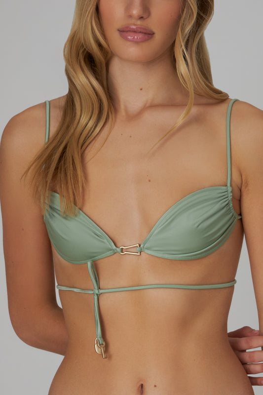 India bikini top in sage