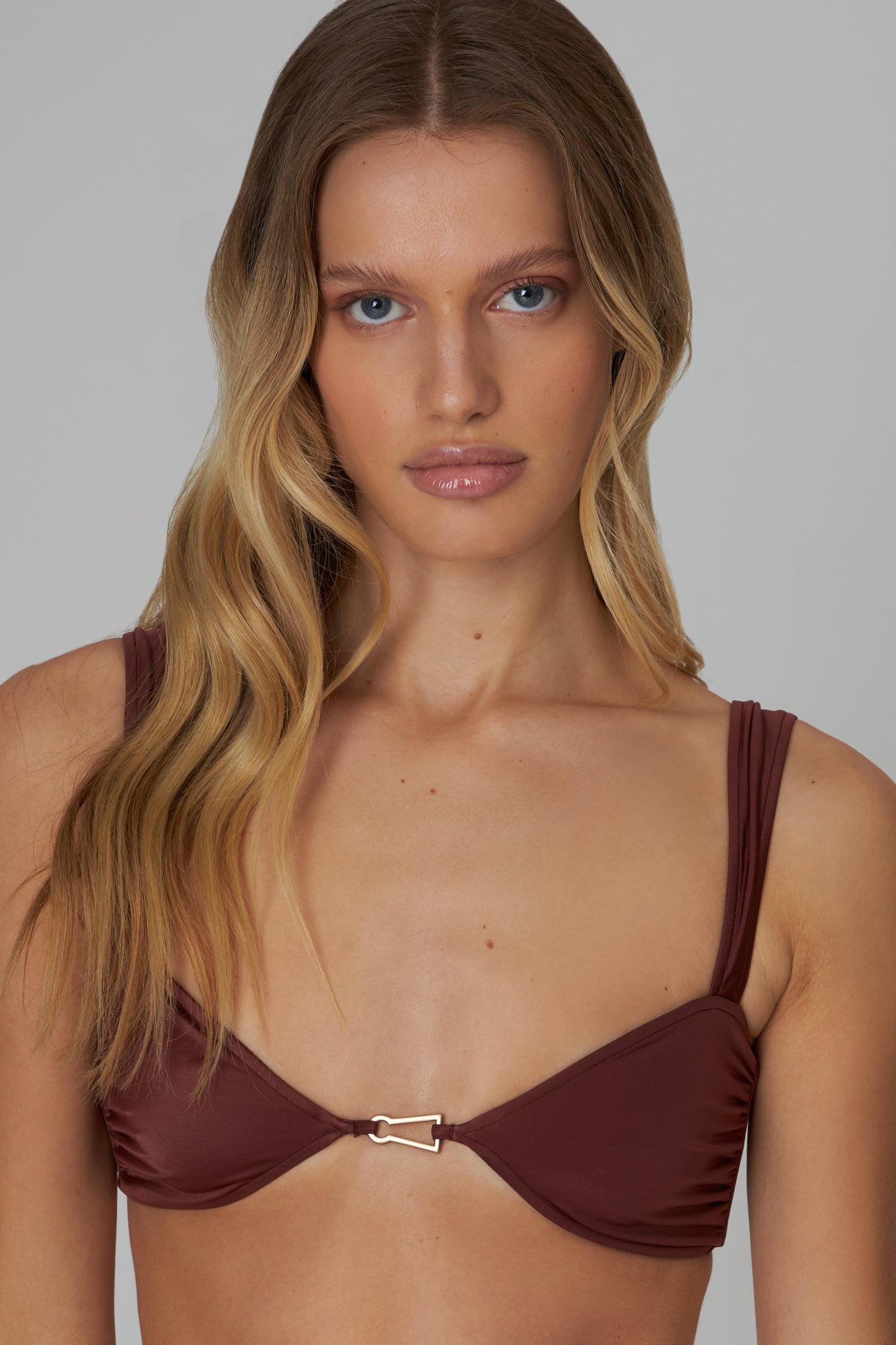 Lola bikini top in chestnut