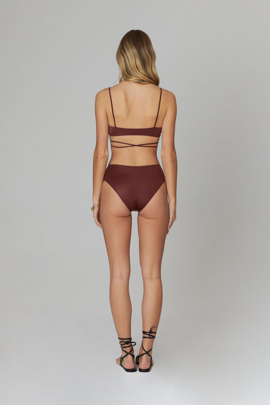 Romi bikini top in chestnut