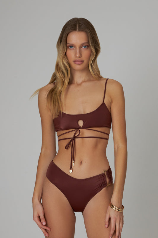 Romi bikini top in chestnut