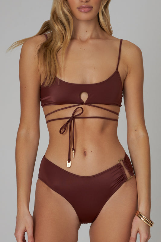 Romi bikini top in chestnut