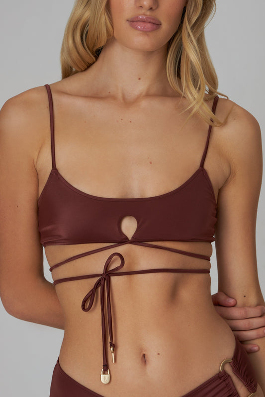Romi bikini top in chestnut