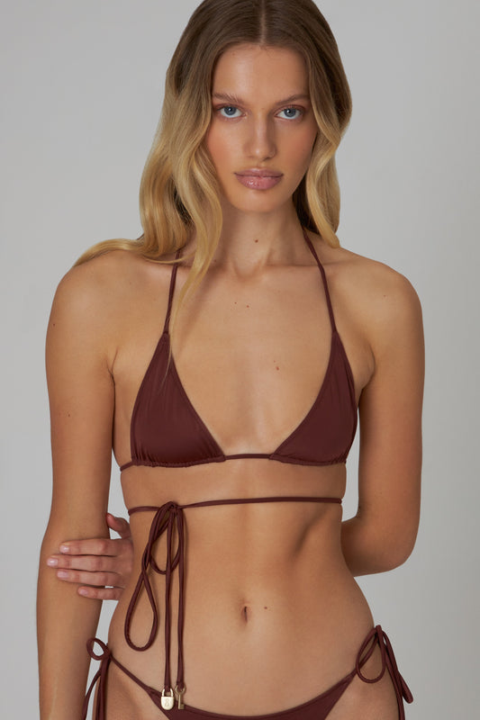 Yasmin bikini top in chestnut