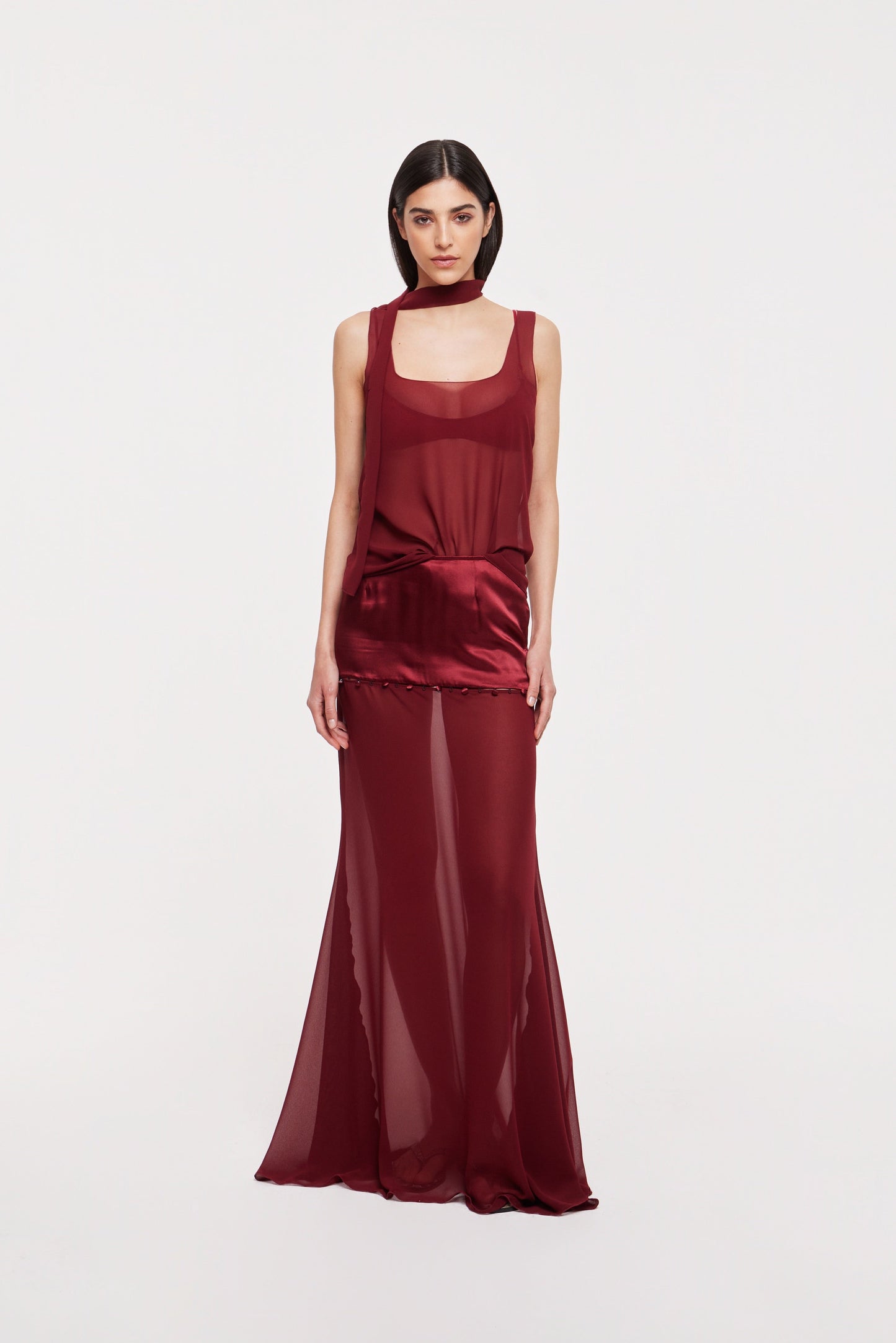 Aura maxi skirt in wine