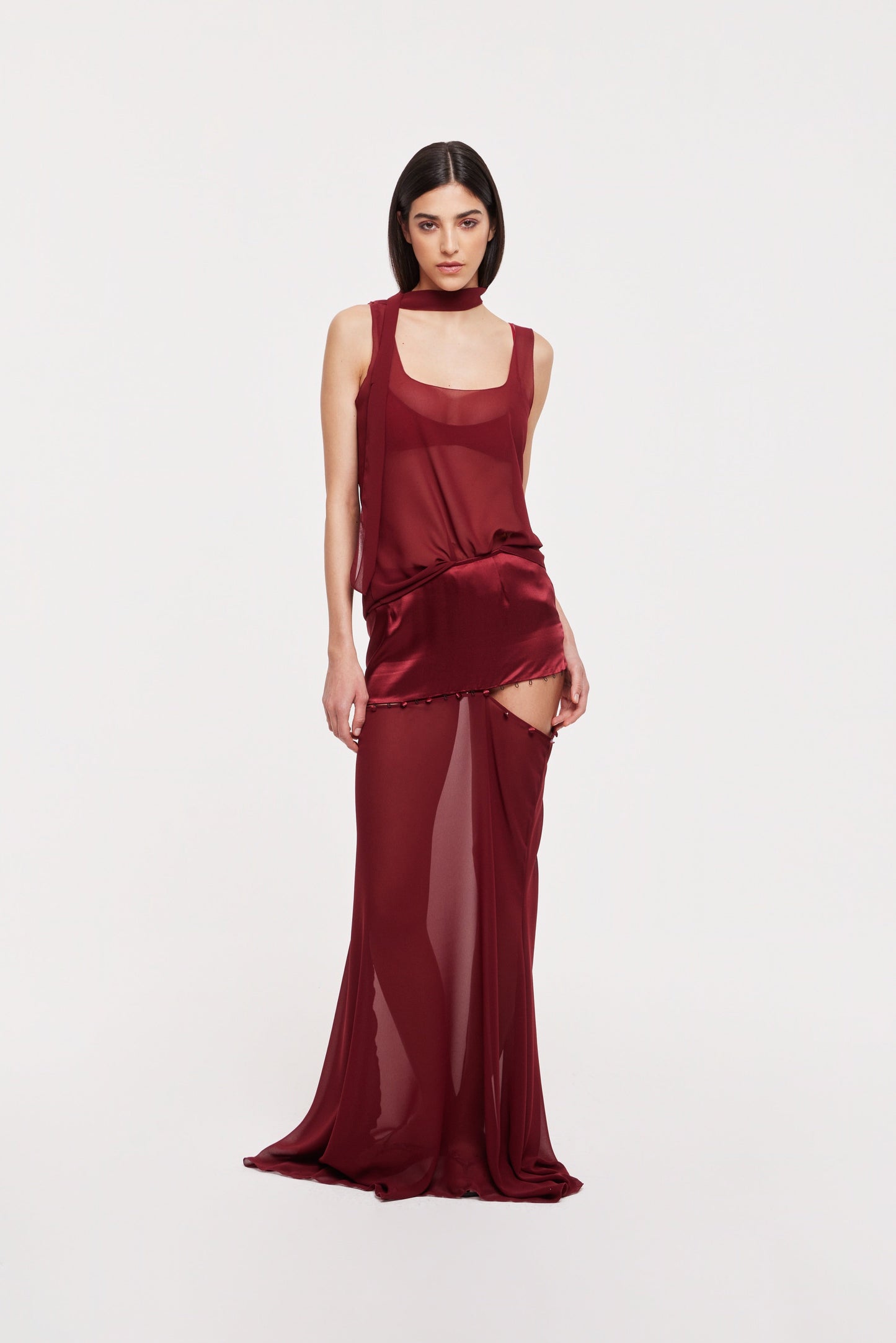 Aura maxi skirt in wine