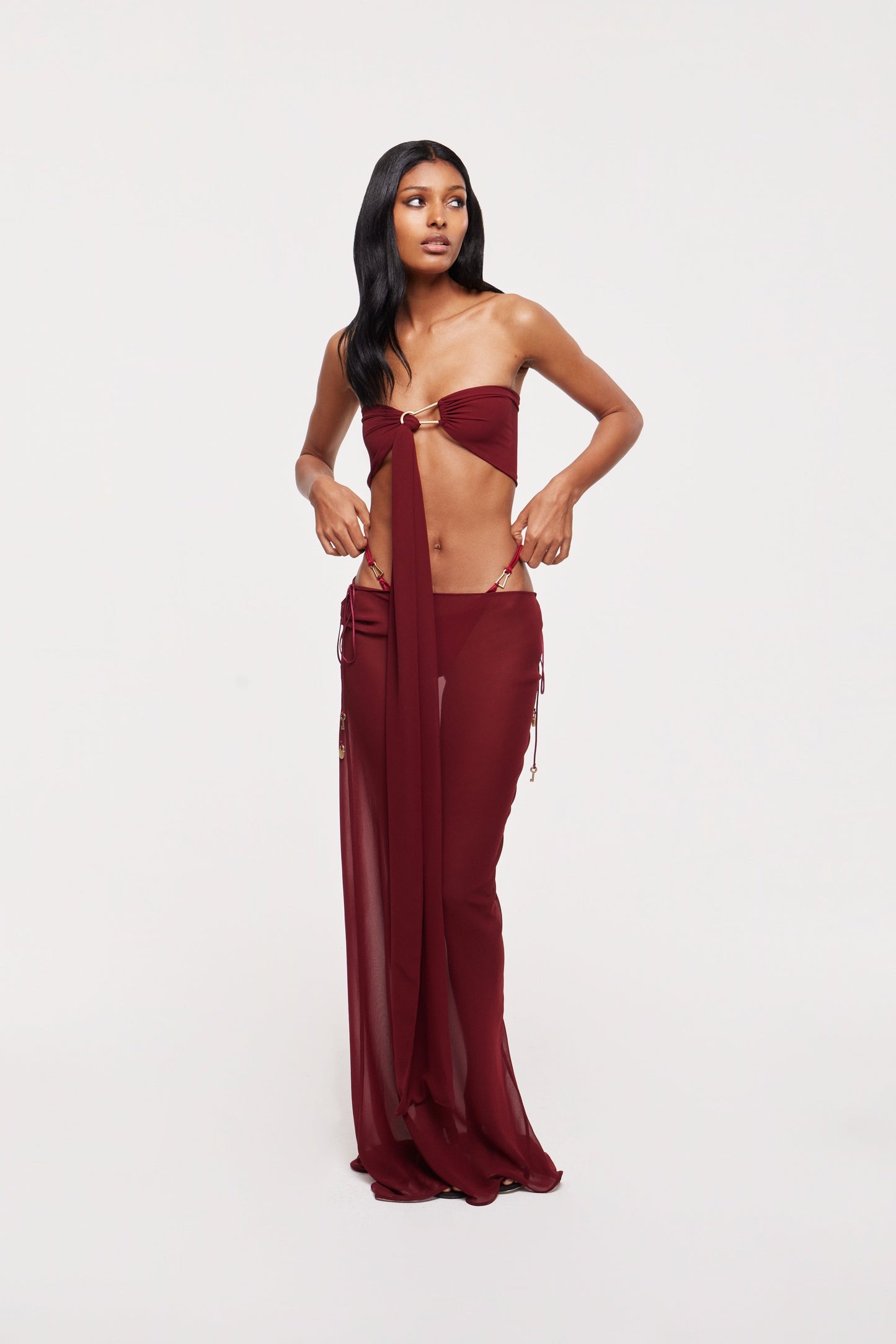Kira maxi skirt in wine