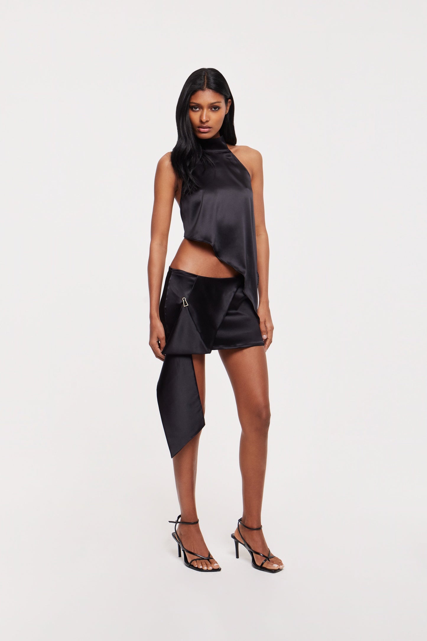 Sari mini skirt in black